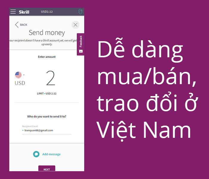 Ví điện tử Skrill giúp nạp, rút tiền cá cược online